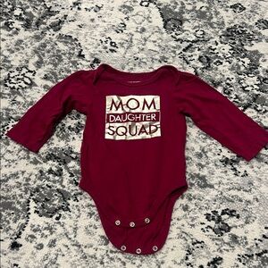 Mom Daughter Squad Burgundy Kids One Piece